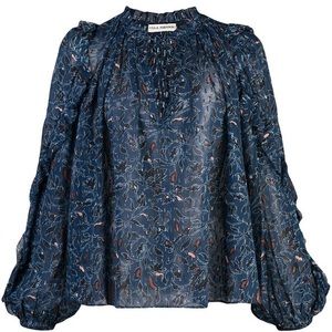 Ulla Johnson Silk Printed Blouse , size S